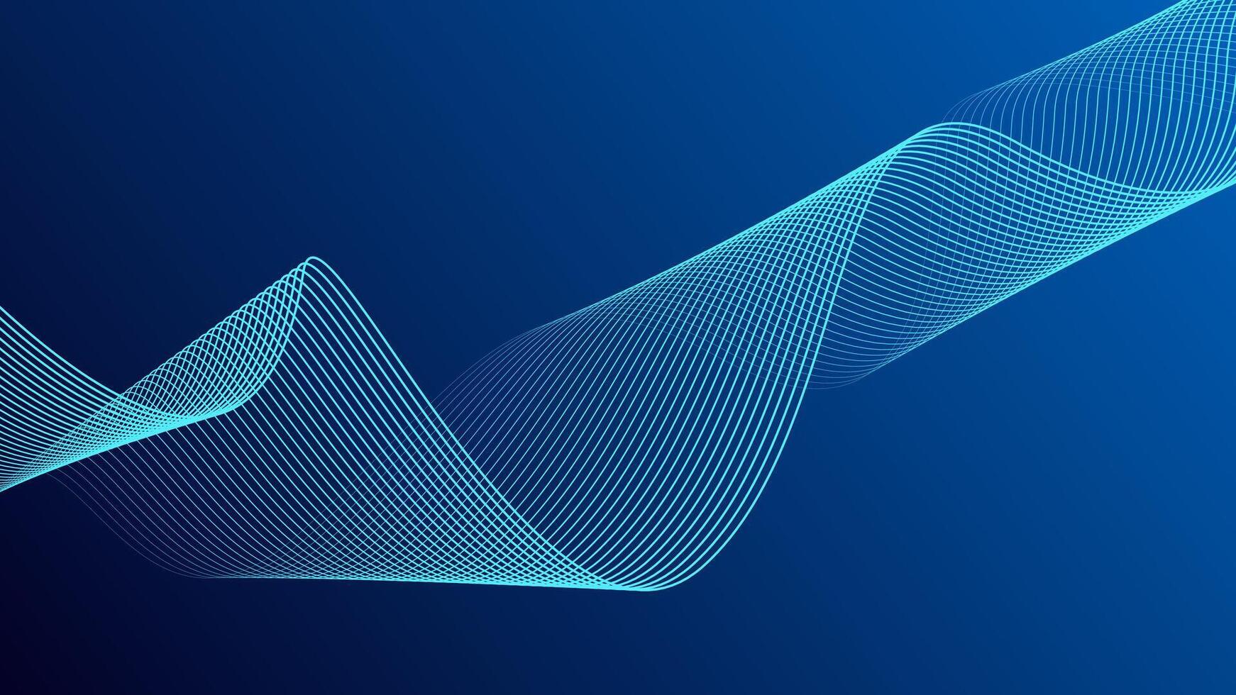 Abstract blue wave line pattern on dark blue background. Futuristic technology concept. Suit for banner, poster, cover, brochure, flyer, website vector