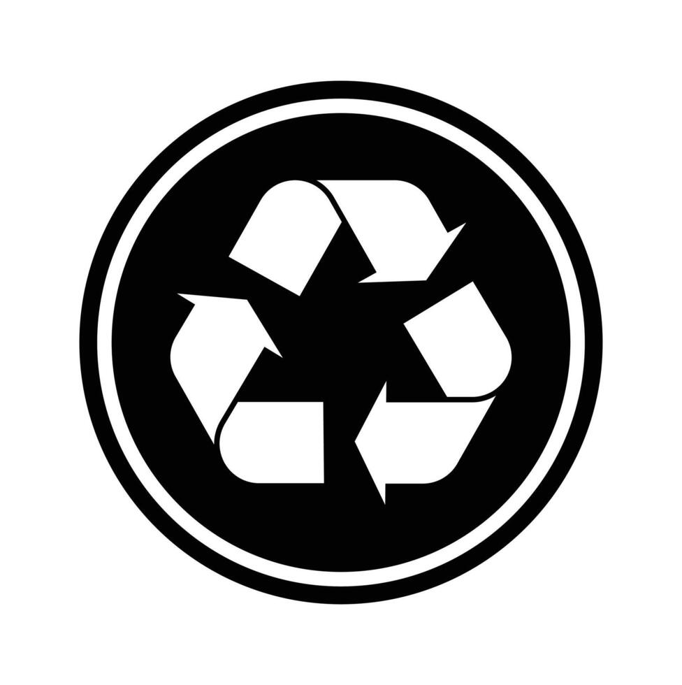 recycle symbol icon on white background vector