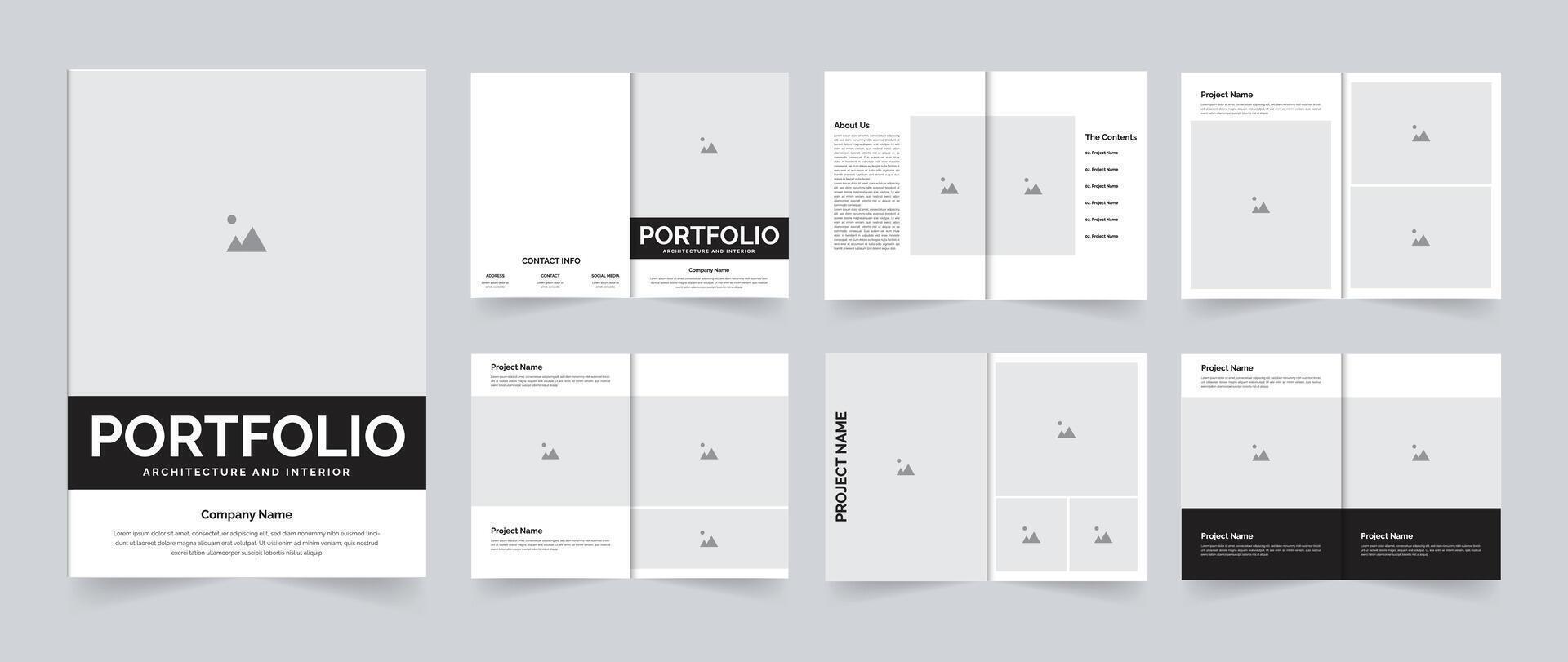 Architecture portfolio layout design or real estate portfolio template vector
