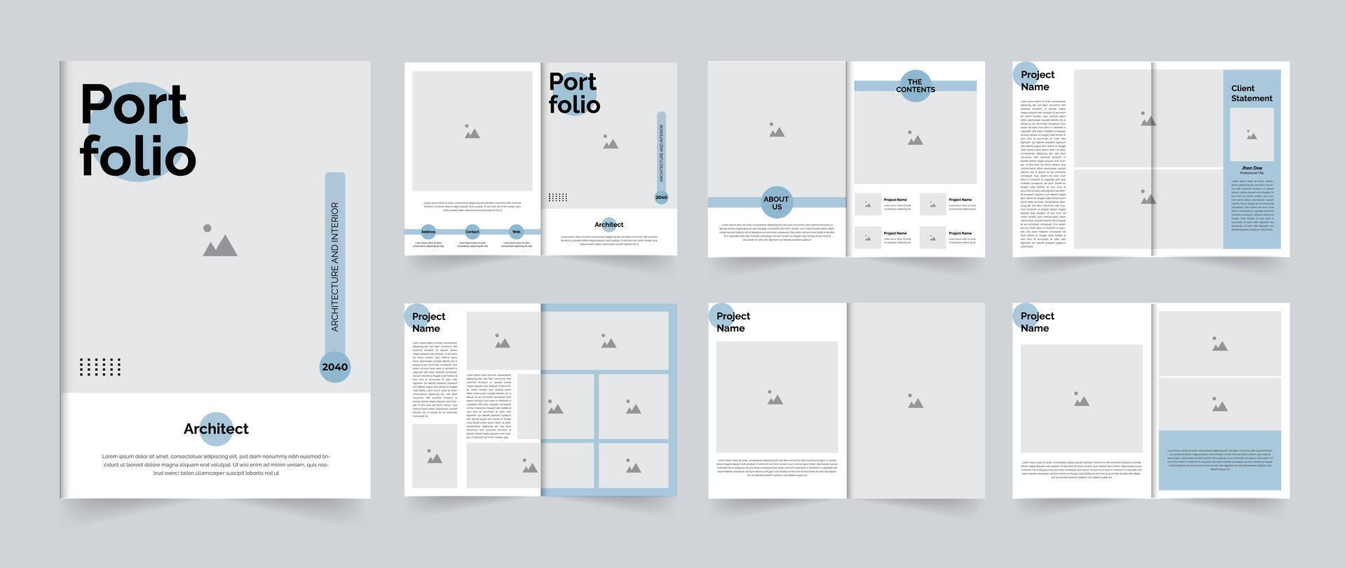 Portfolio architecture template design interior portfolio or project portfolio vector