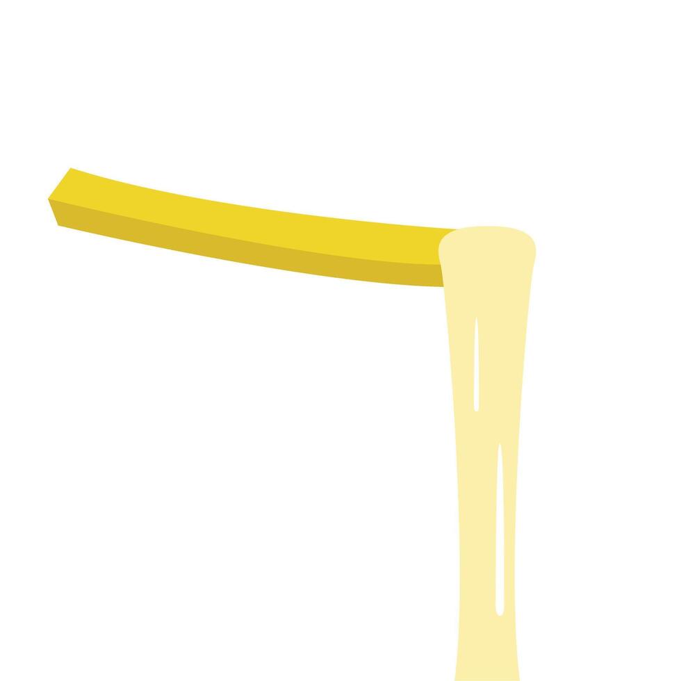 French fry. Mozzarella cheese. cheese stretch. Cheese on white background. vector
