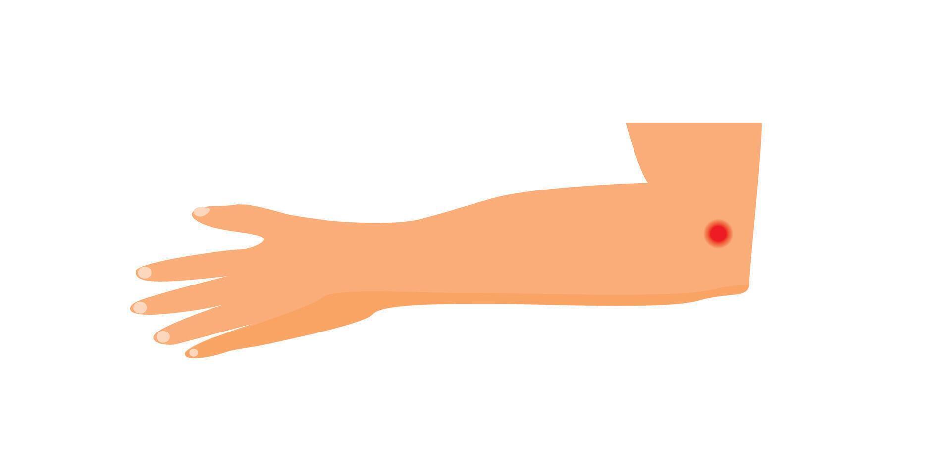 Elbow pain. Free space for text. Wallpaper. Copy space. vector