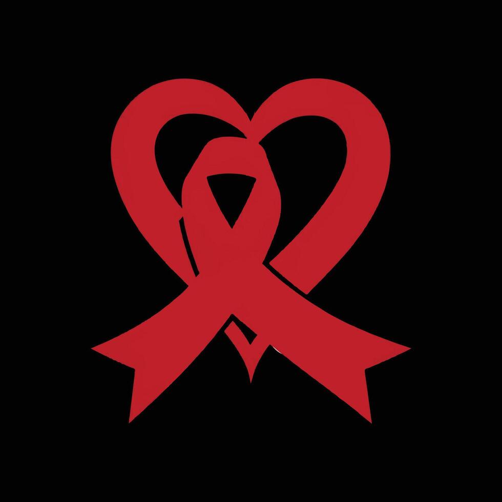 worlds aids day art silhouette logo icon design black and white vector