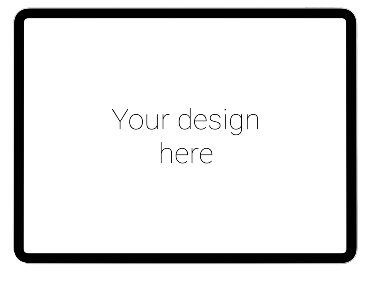 Front view mockup of white tablet PC without background. psd