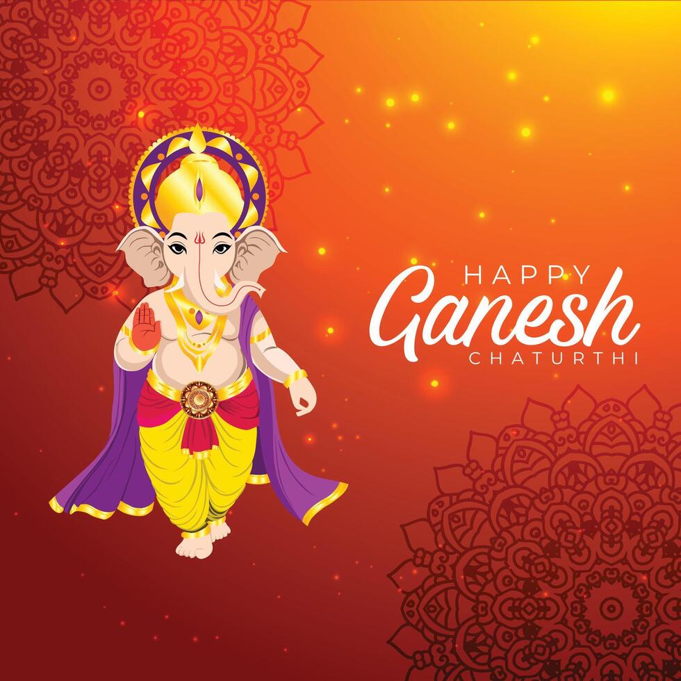 Ganesh Chaturthi festive greeting poster vector