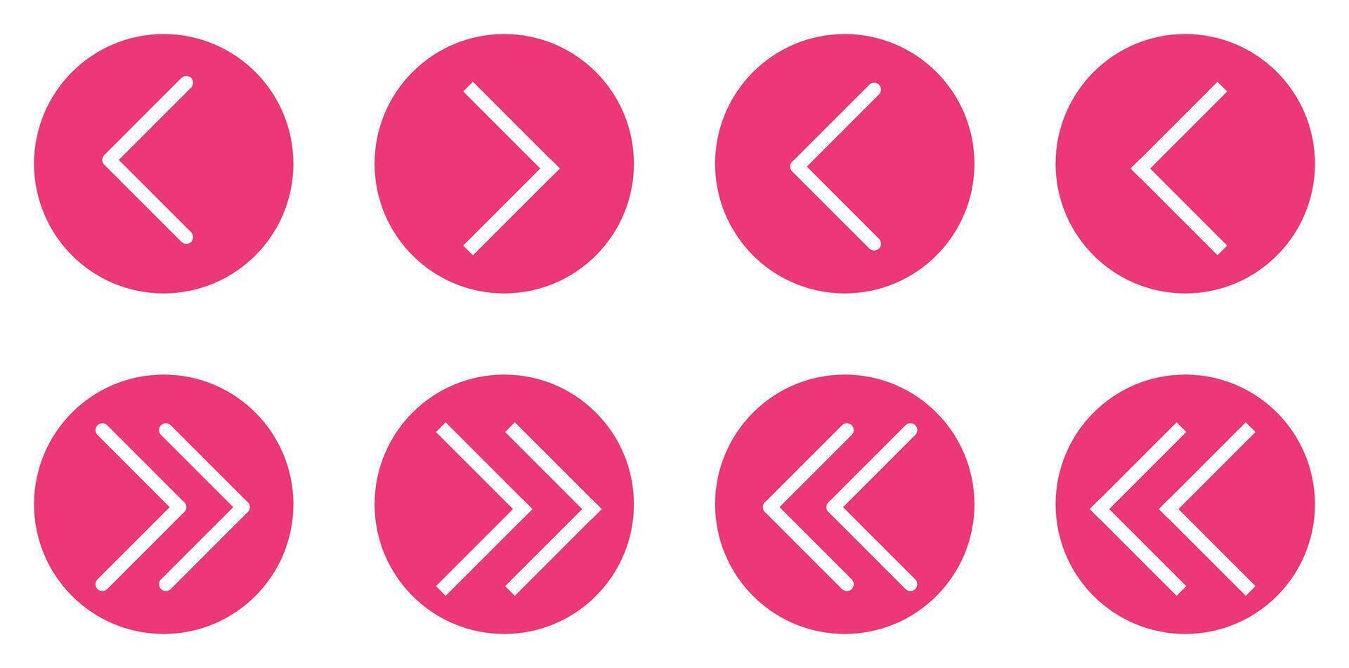 Left right chevron icons set. icon set editable color vector