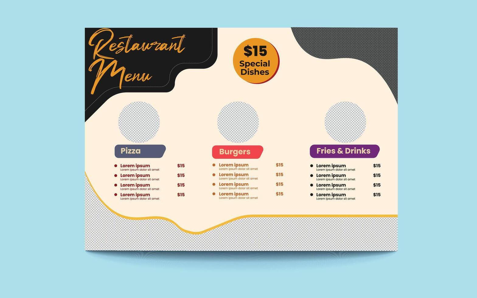 Professional Restaurant Menu Card Design vector