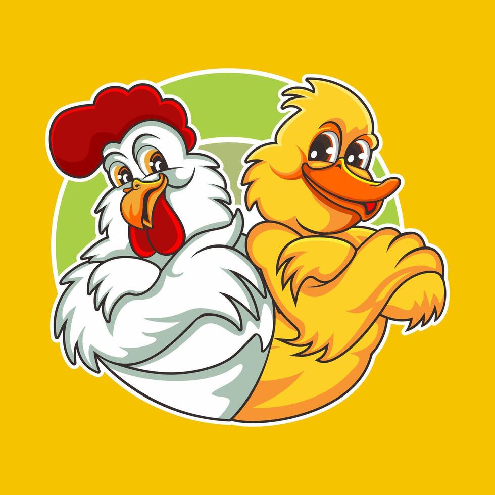 Rooster and duck vector