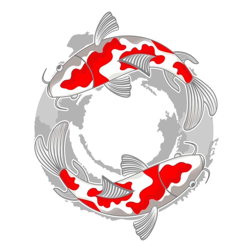 Two koi fish in a pond vector