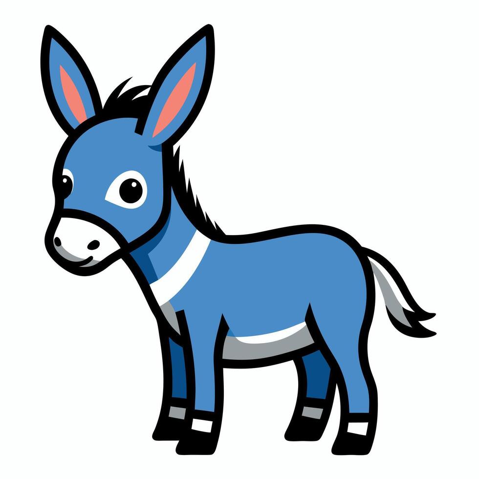 Donkey stay kawaii vector