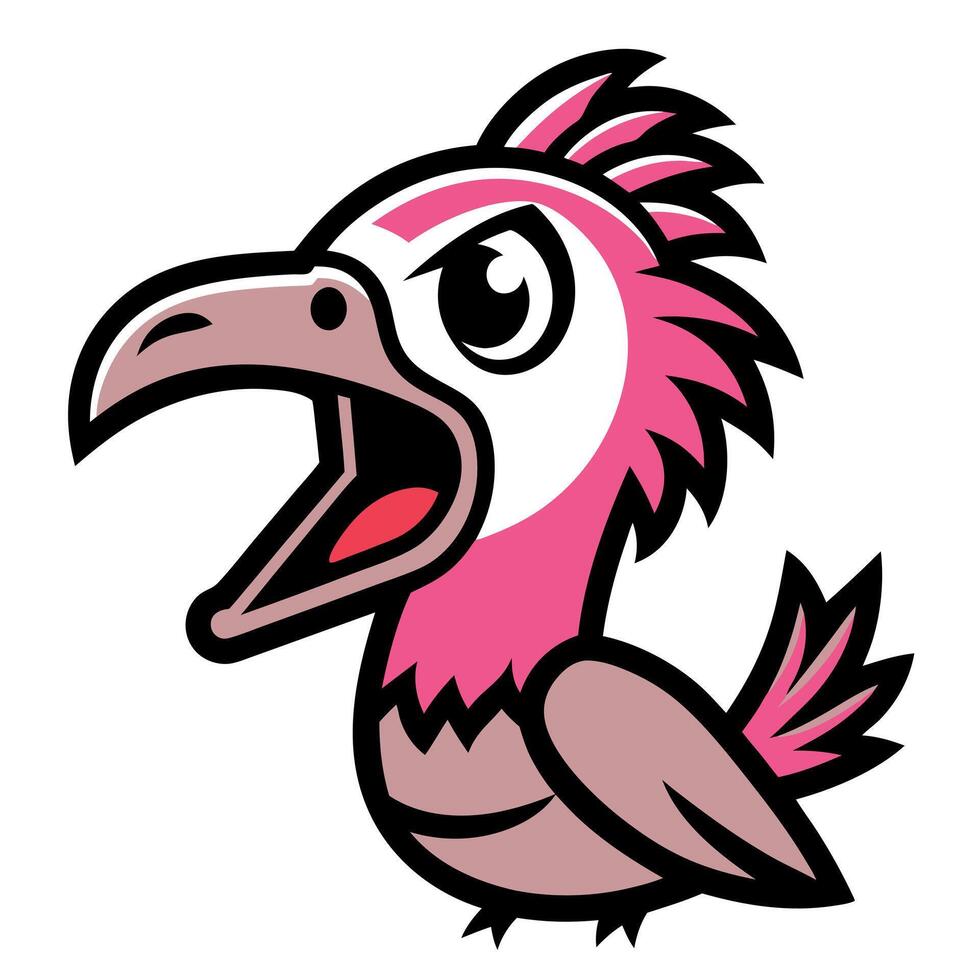 Dodo bird screams kawaii vector