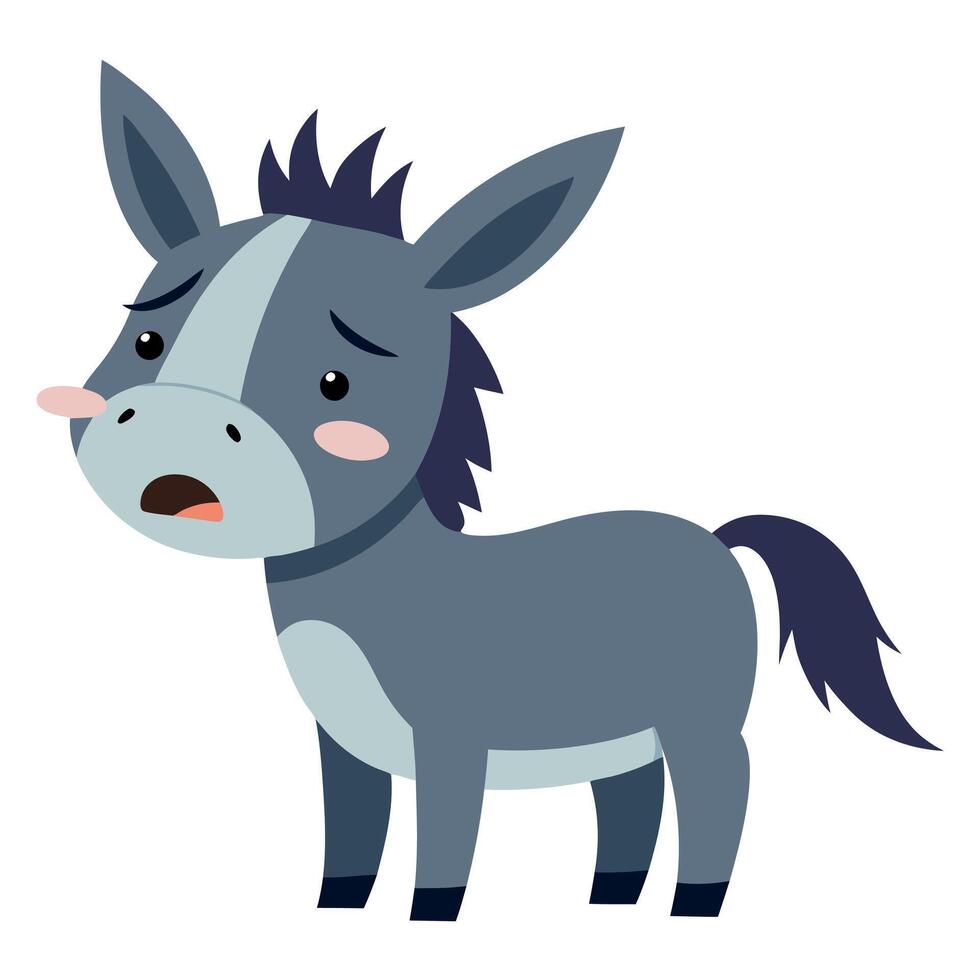 Donkey cries kawaii vector