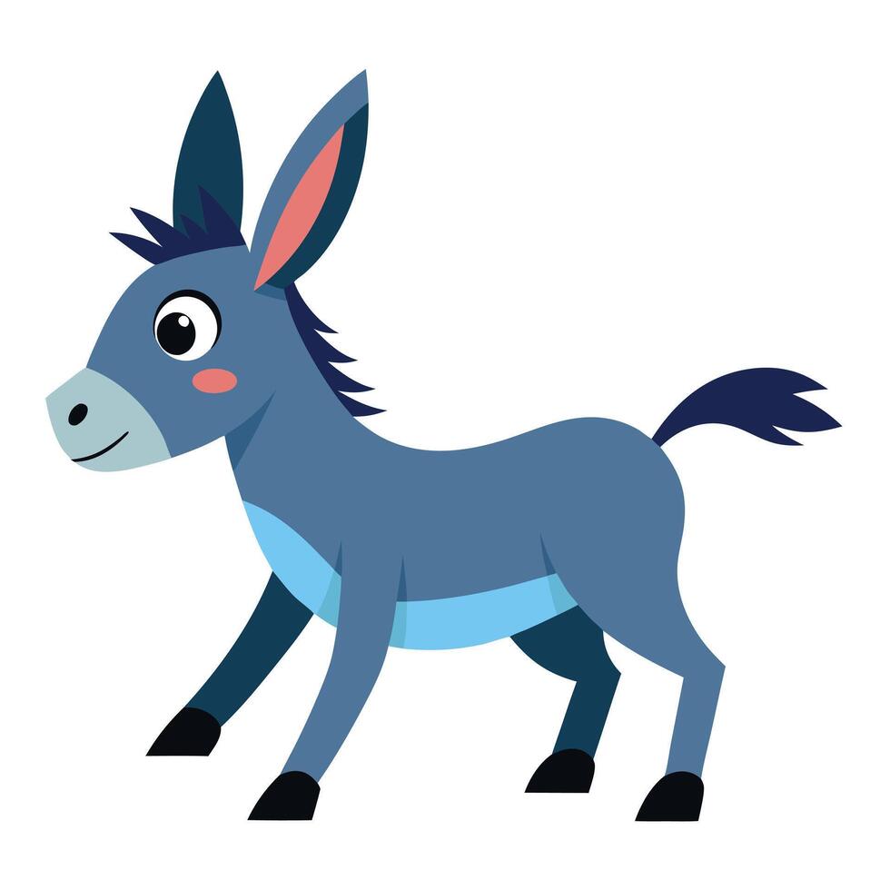 Donkey walks kawaii vector