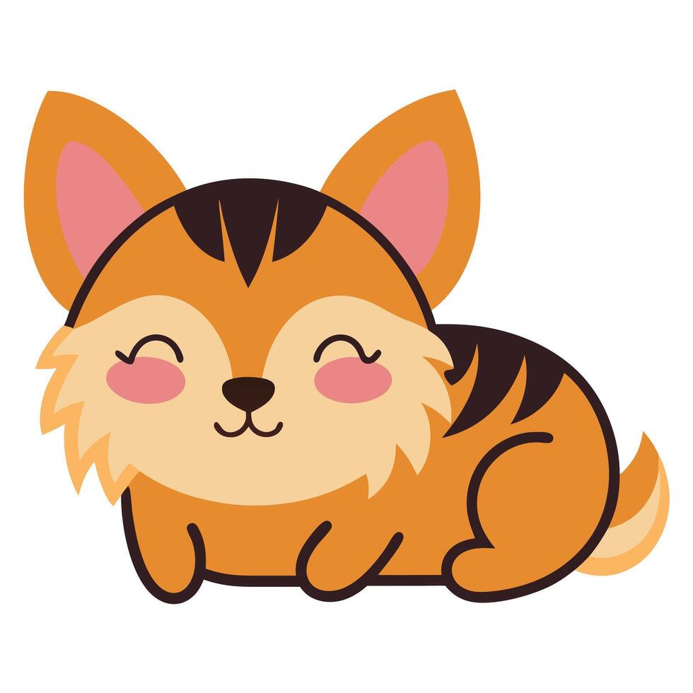 Dorkie dog sleeps kawaii vector