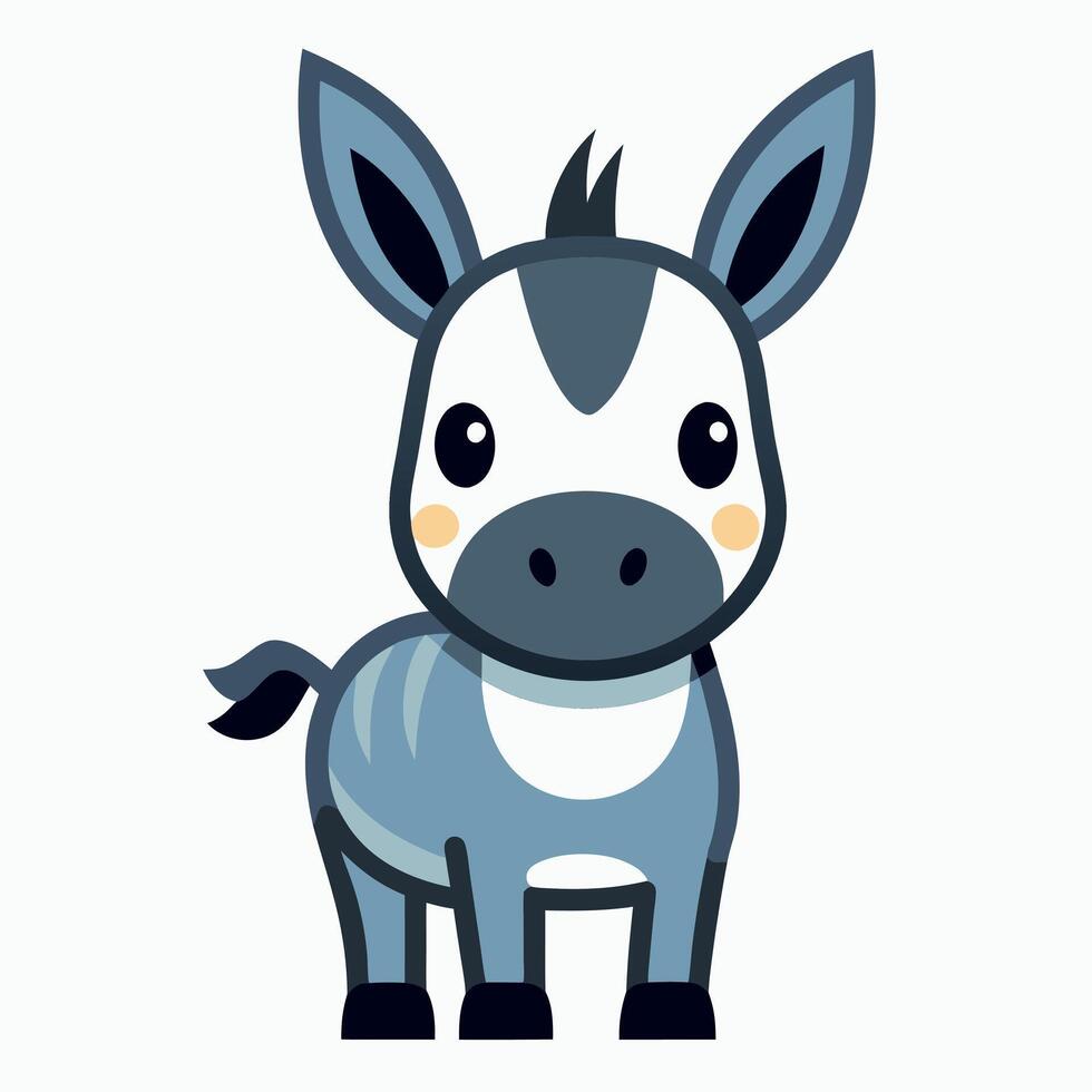 Donkey stands kawaii vector