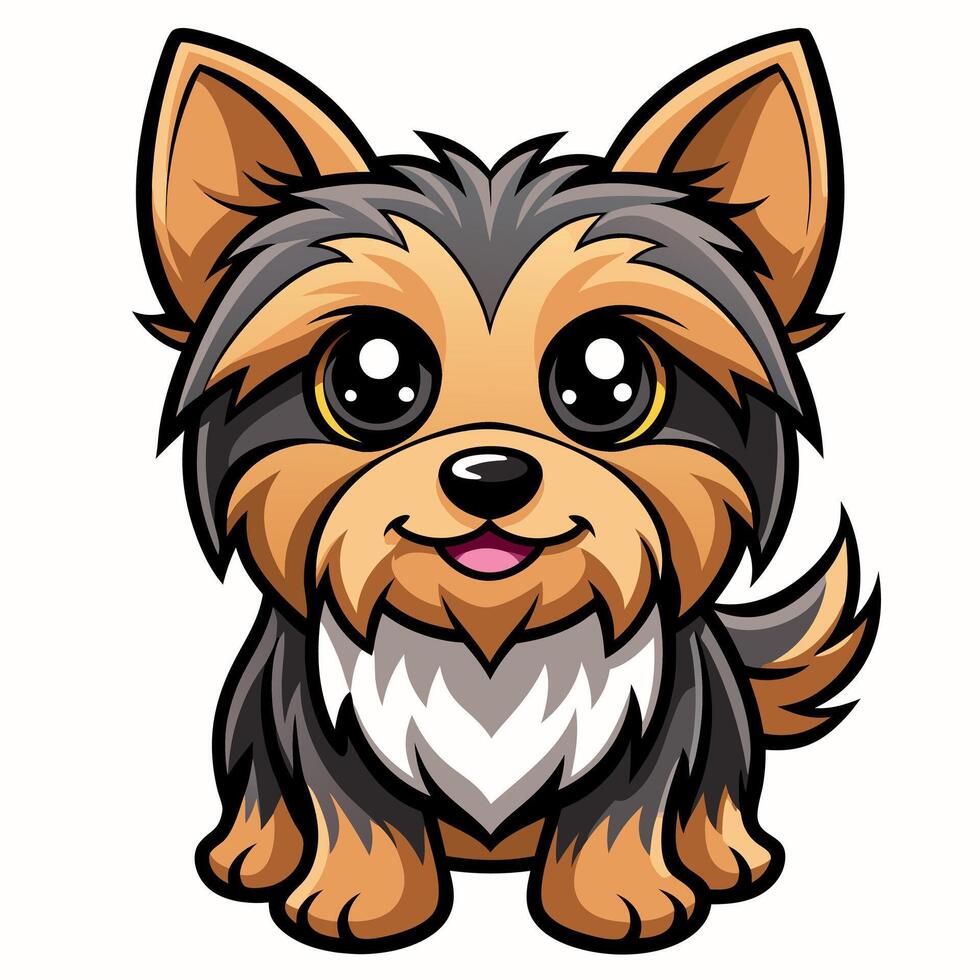 Dorkie dog stay kawaii vector