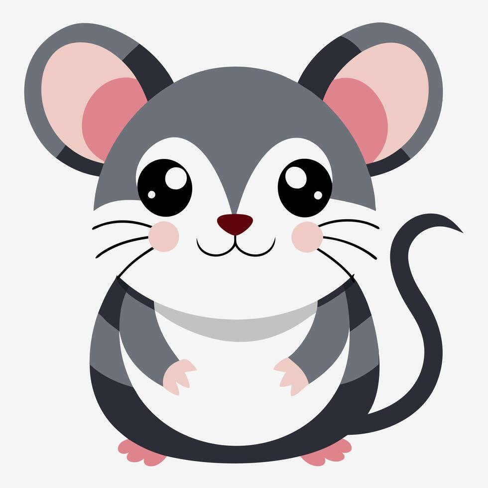 Dormouse mouse stands kawaii vector