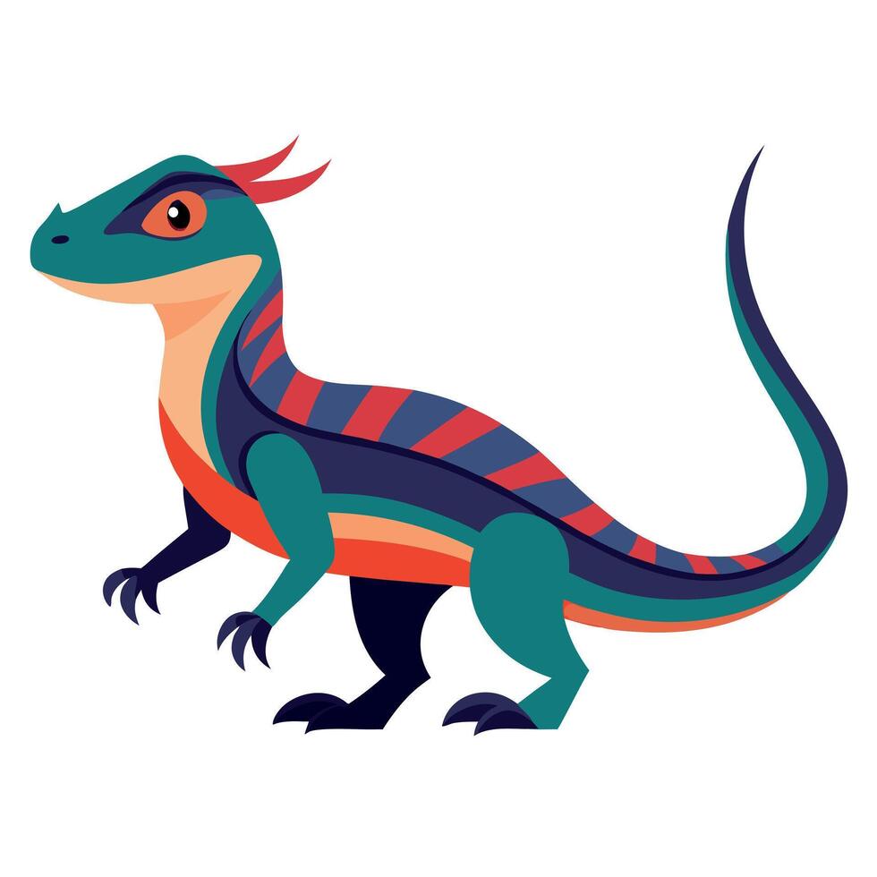 Draco Volans Lizard walks kawaii vector