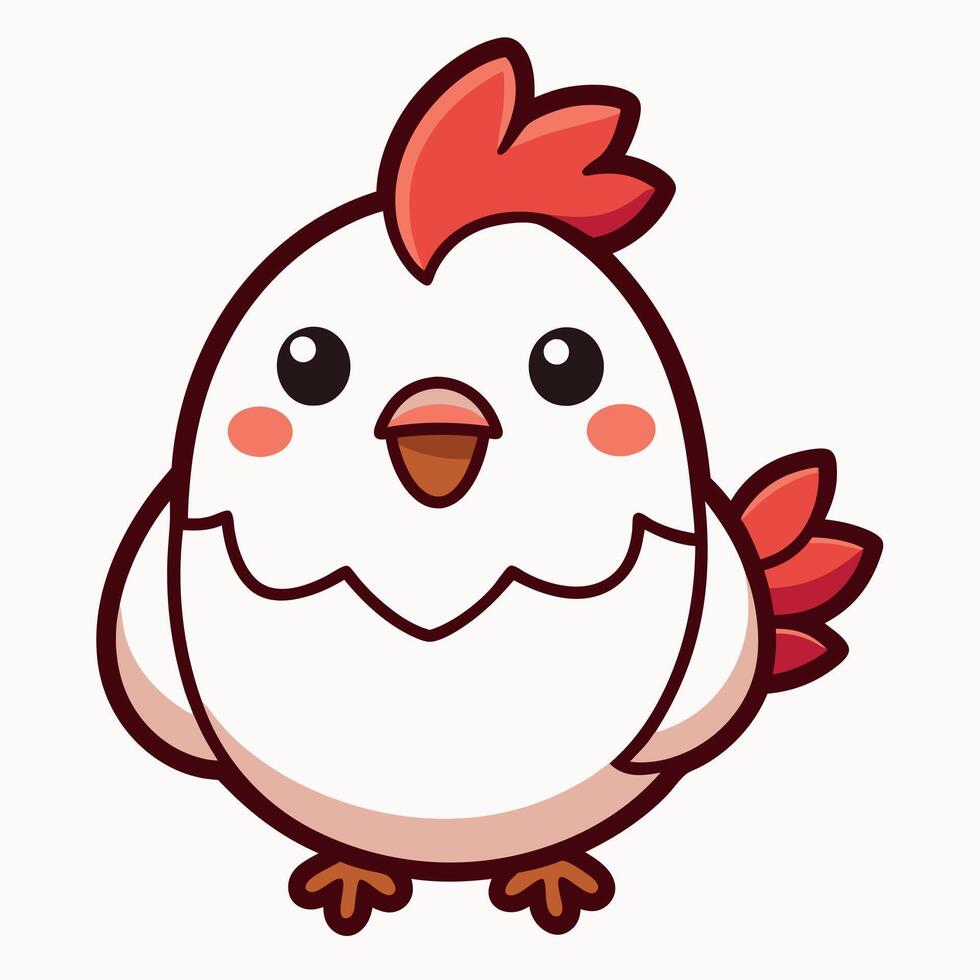 Dorking Chicken dancing kawaii vector