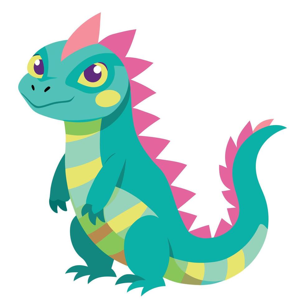 Draco Lizard play kawaii vector