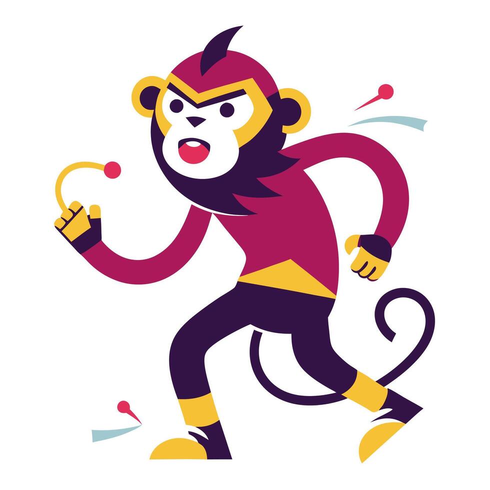 Douc monkey play kawaii vector
