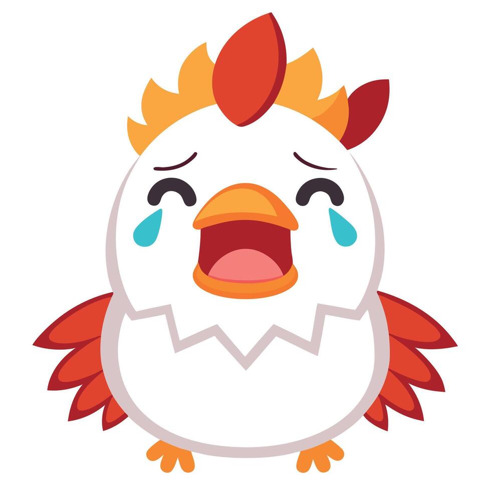 Dorking Chicken cries kawaii vector
