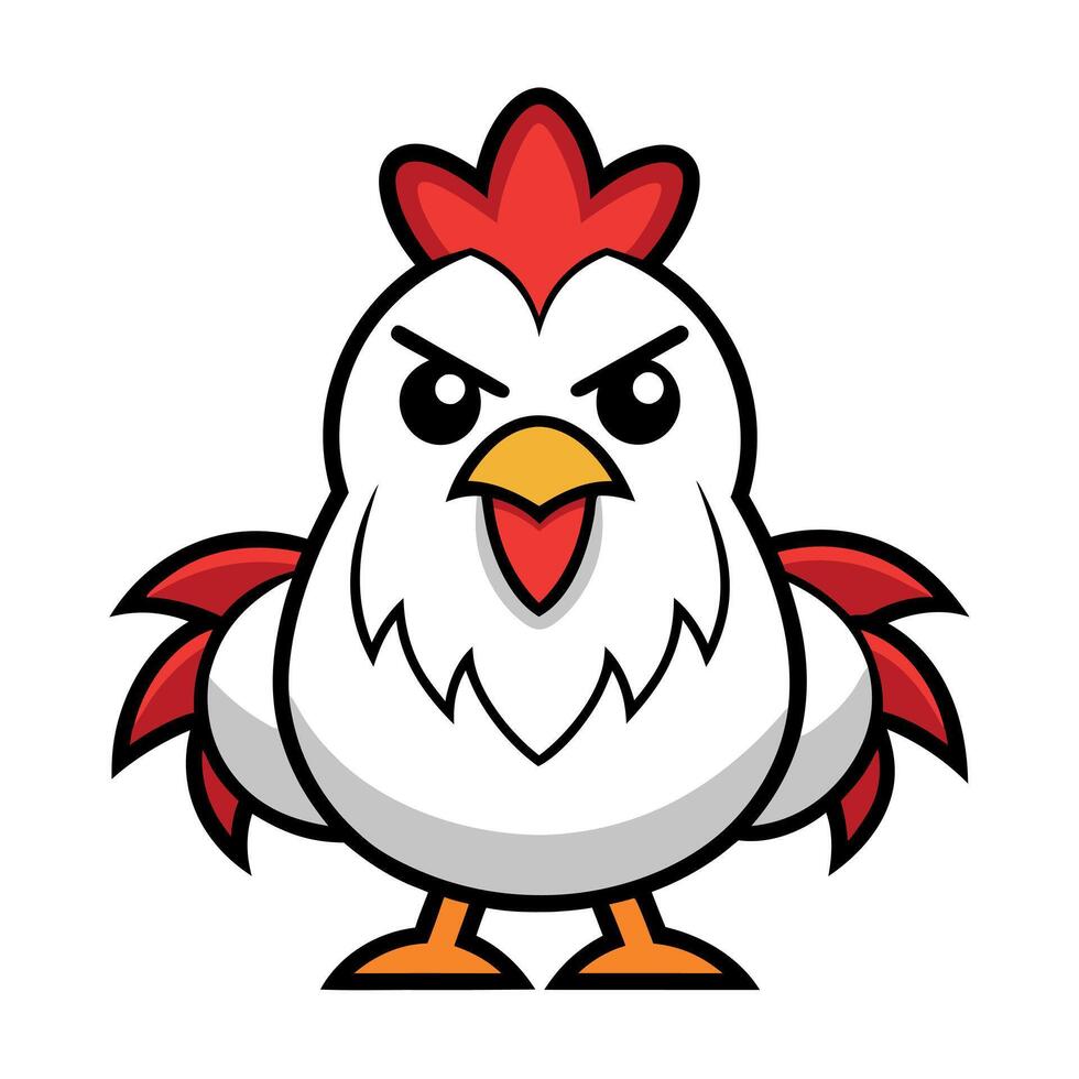 Dorking Chicken angry kawaii vector