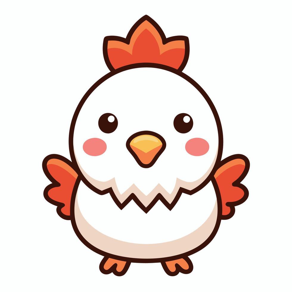 Dorking Chicken goes kawaii vector