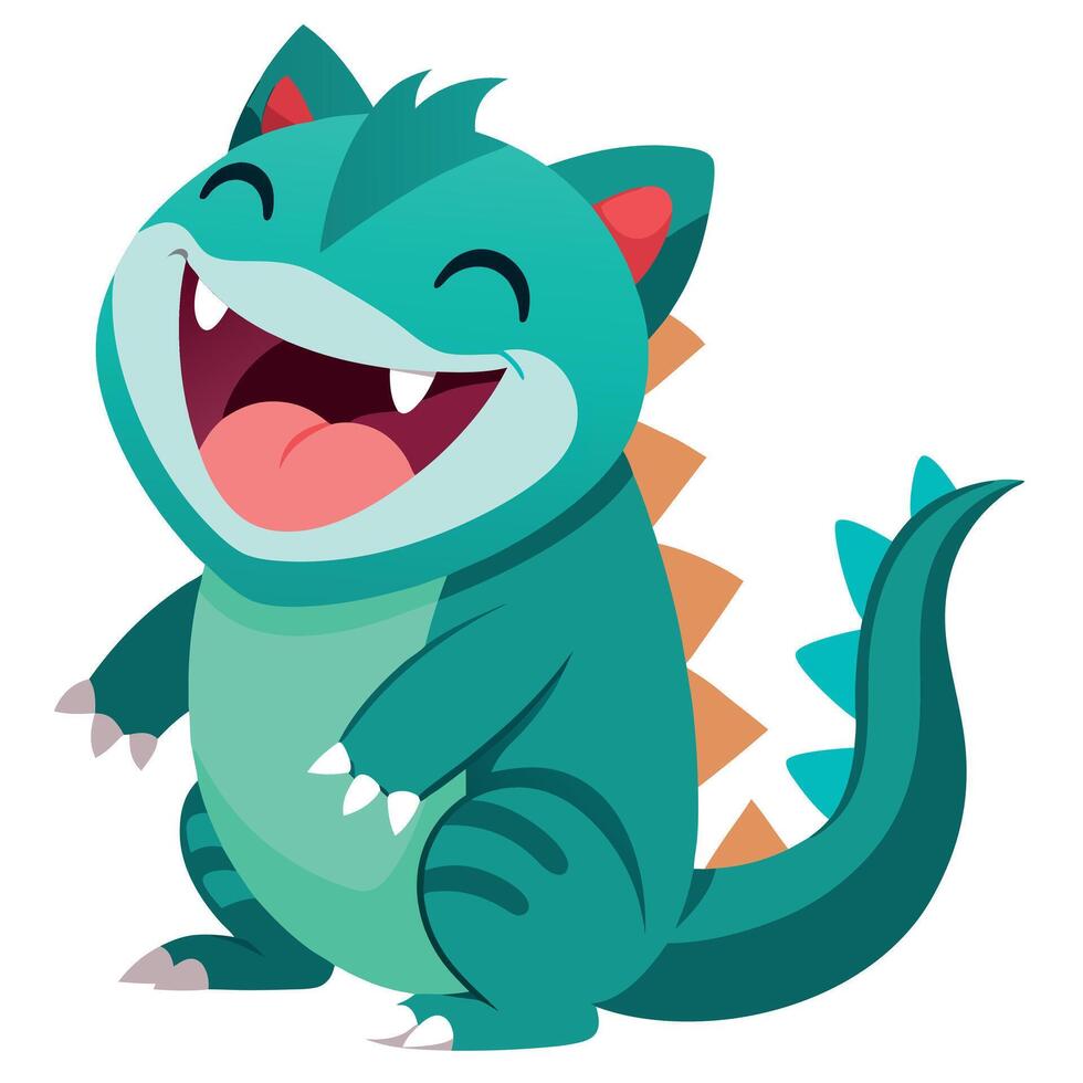 Draco Lizard laughs kawaii vector