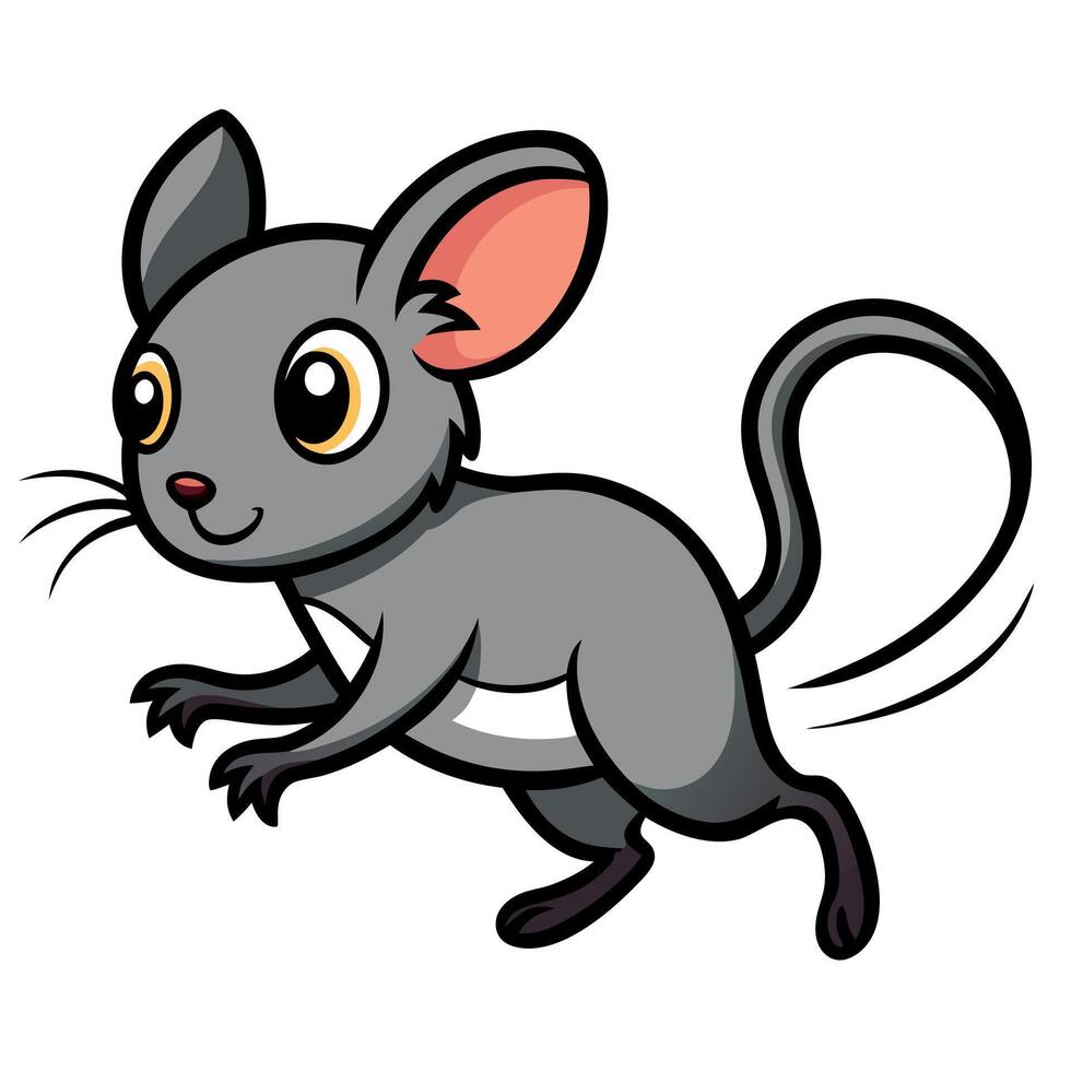 Dormouse mouse runs kawaii vector