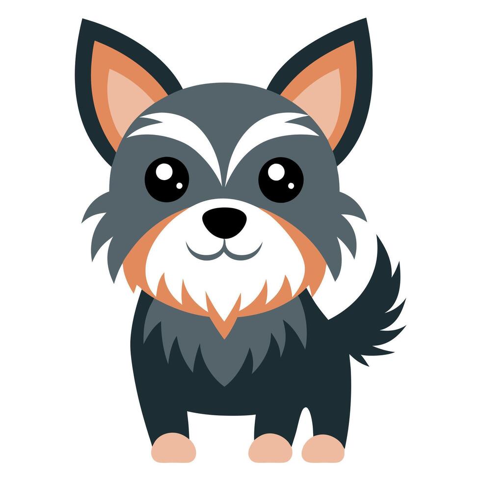 Dorkie dog smiles kawaii vector