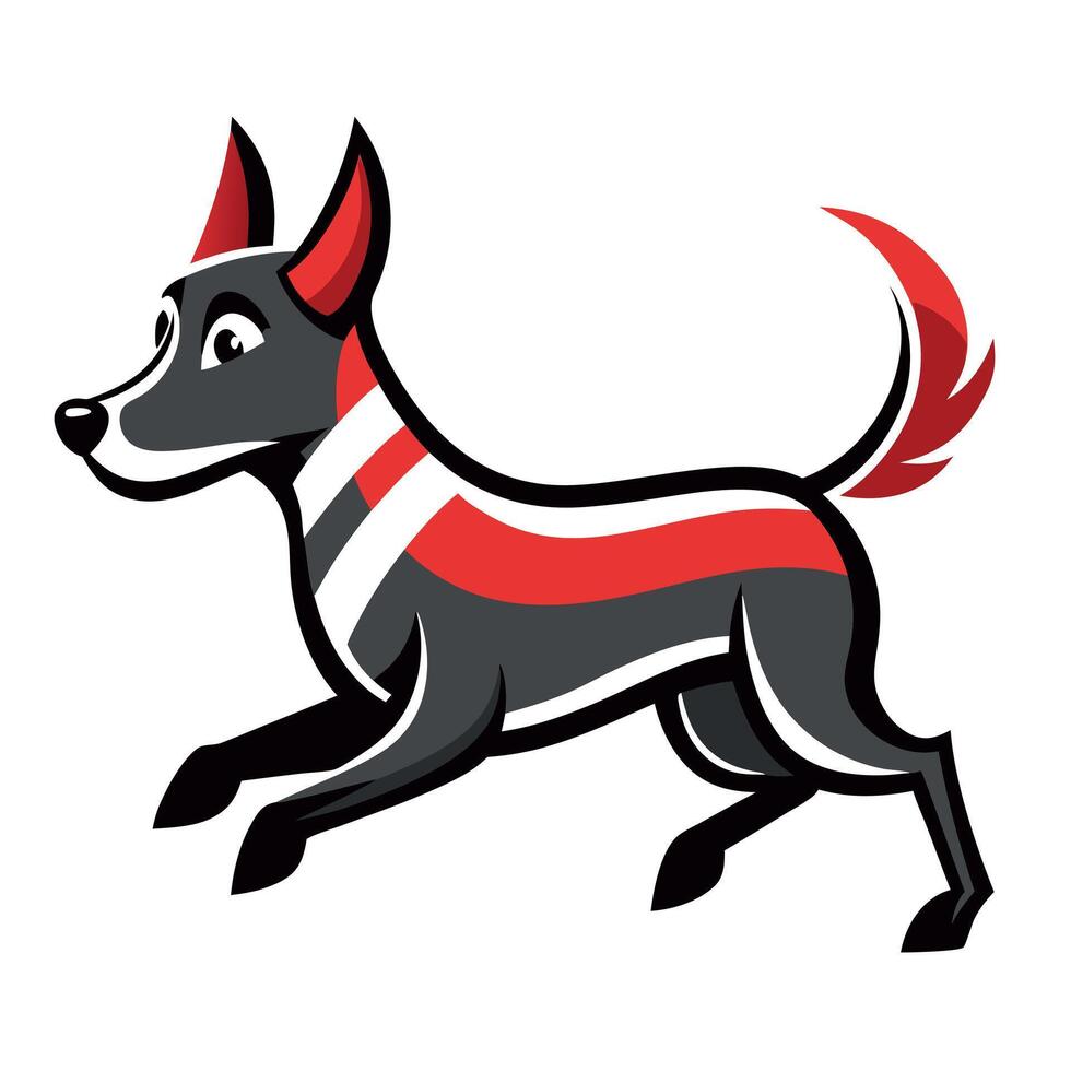 Danish Farmdog dog runs kawaii vector
