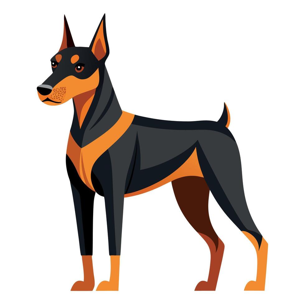 Doberman Pinscher dog goes kawaii vector