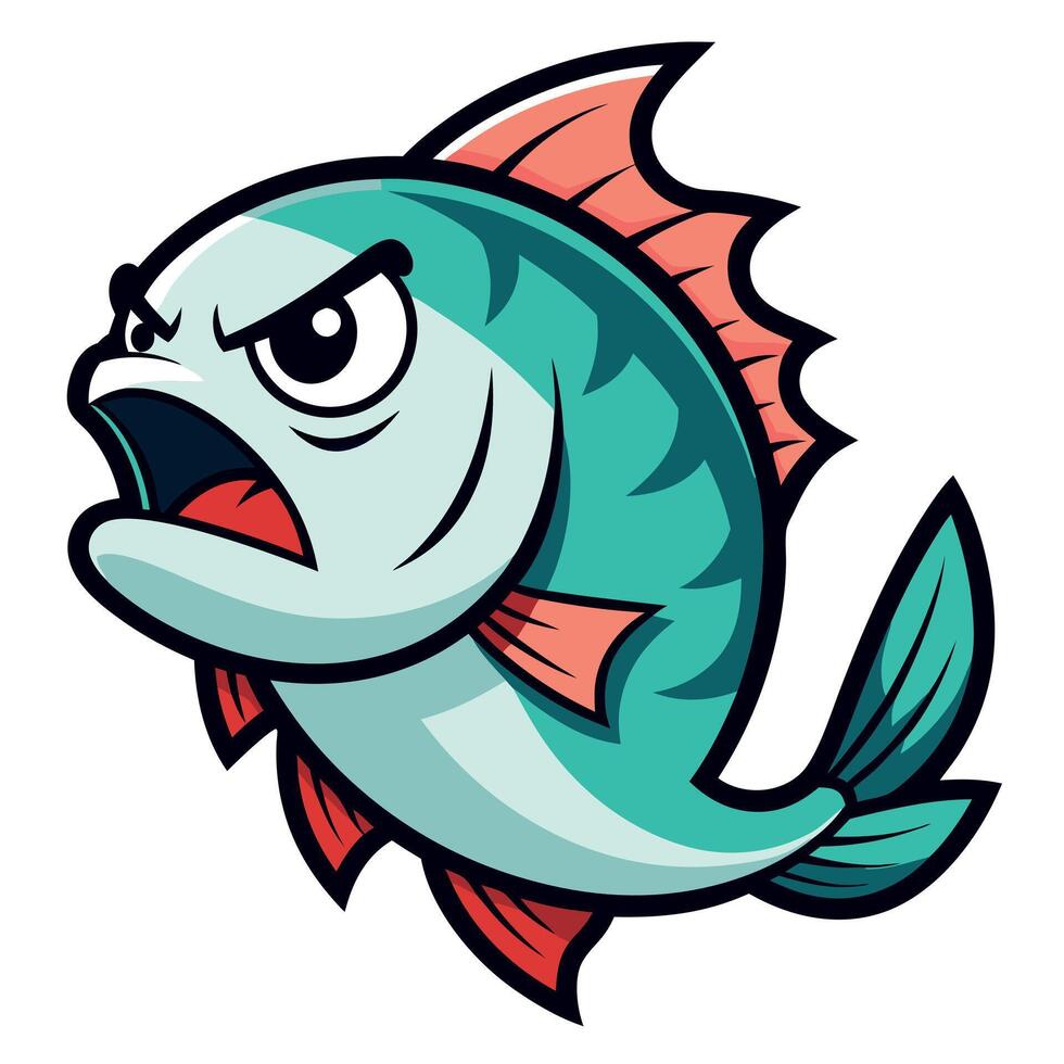 Dogfish fish angry kawaii vector