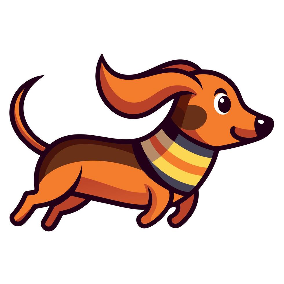 Dachsador dog flies kawaii vector