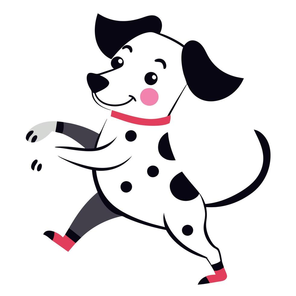 Dalmatian dog dancing kawaii vector
