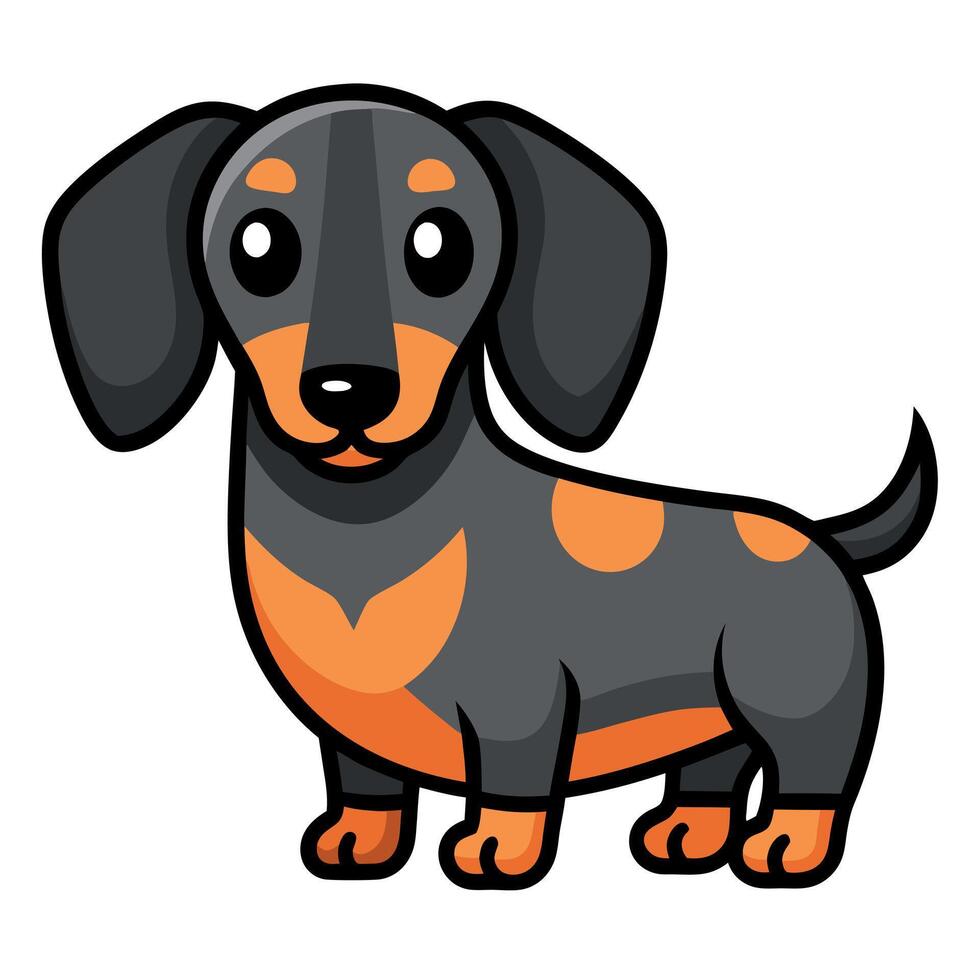 Dapple Dachshund dog cries kawaii vector
