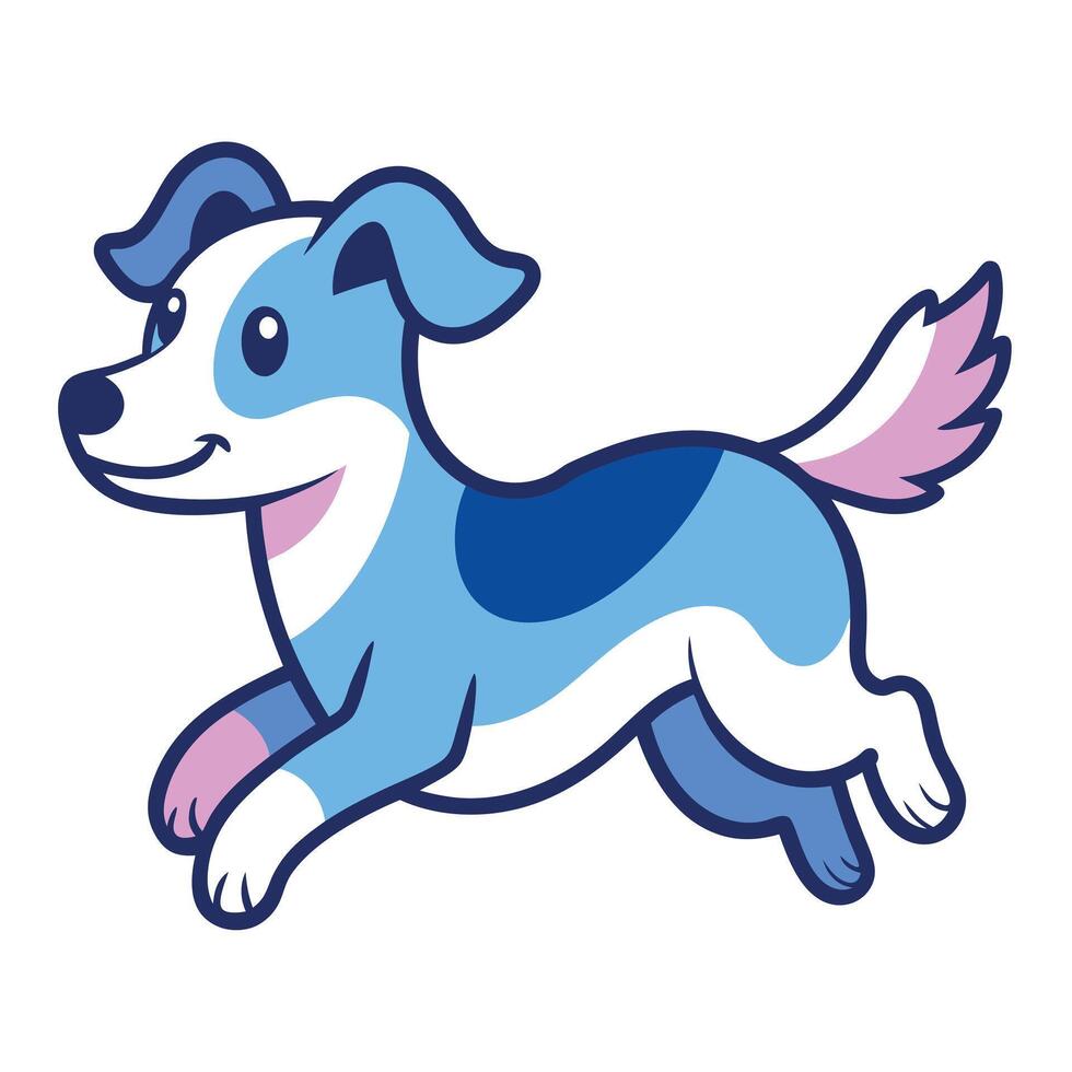 Dalmadoodle dog flies kawaii vector