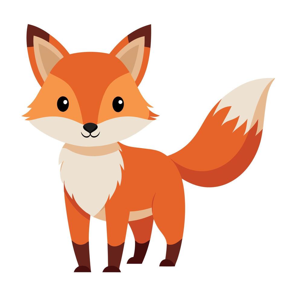 Dhole fox stands kawaii vector