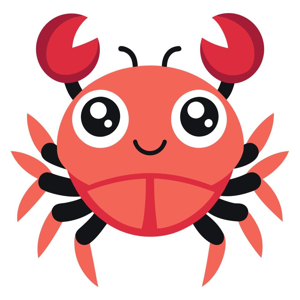 Decorator Crab lies kawaii vector