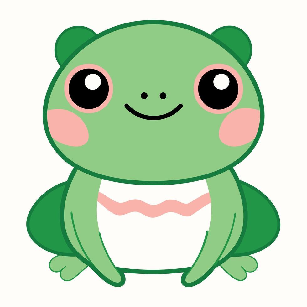 Darwins Frog sits kawaii vector