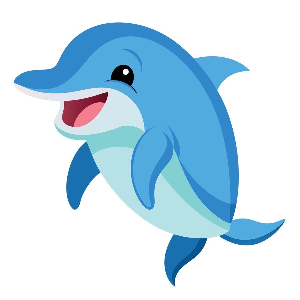 Dolphin laughs kawaii vector