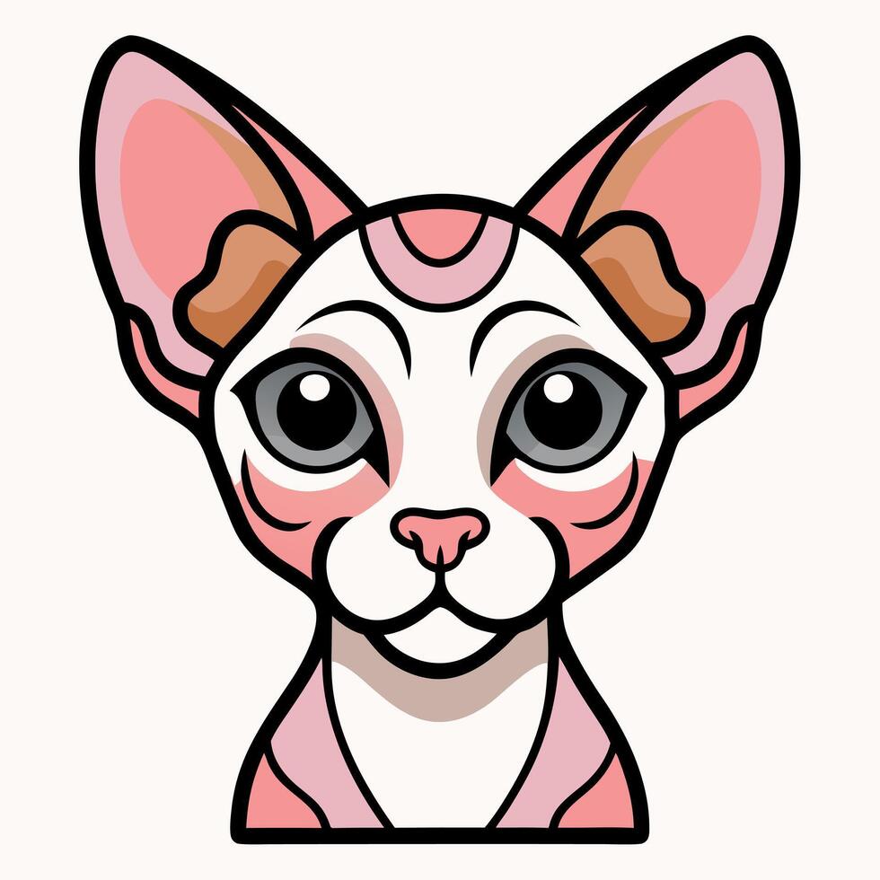 Devon Rex cat looks kawaii vector