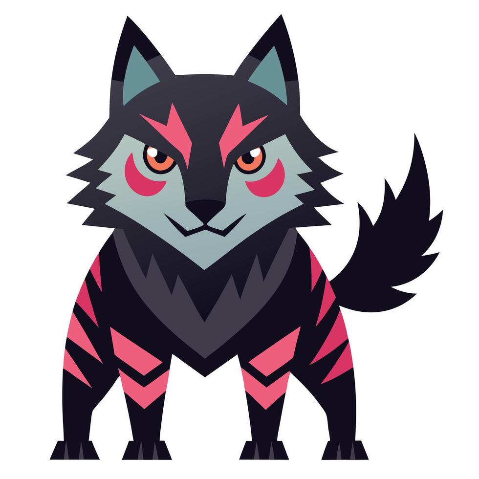 Dire Wolf sits kawaii vector