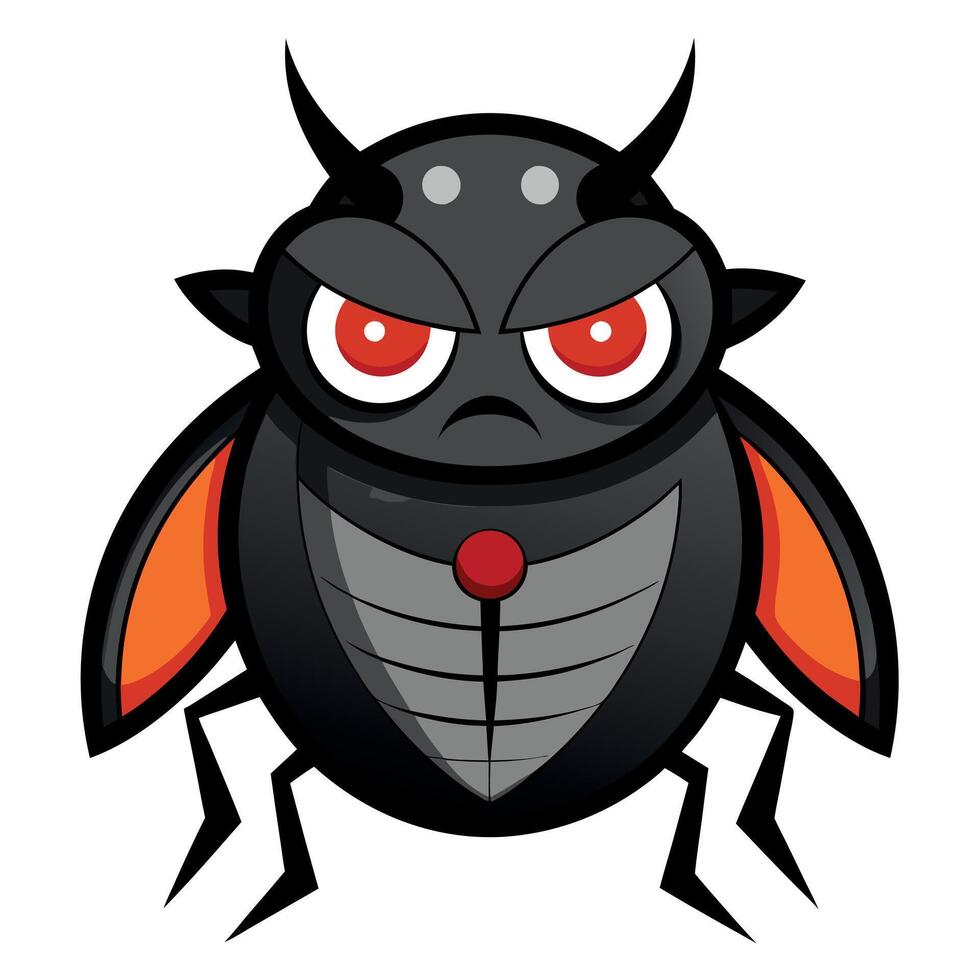 Deathwatch Beetle bug angry kawaii vector