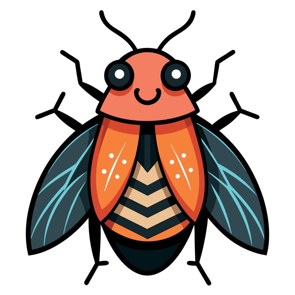Deathwatch Beetle bug dancing kawaii vector