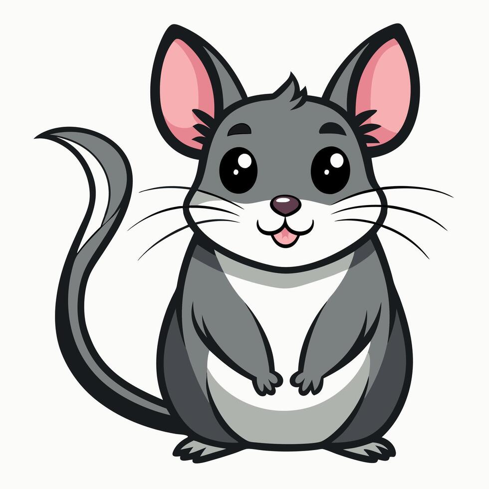 Degu mouse knocks kawaii vector