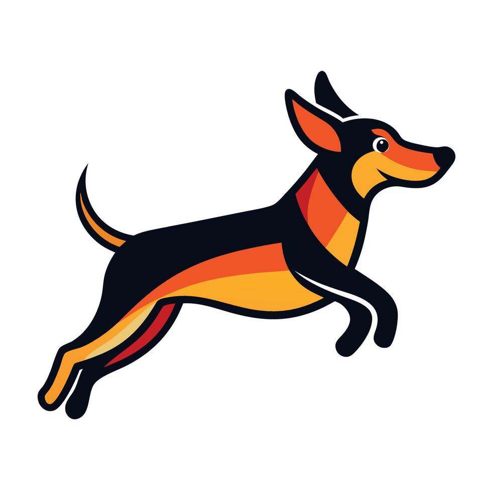 Deutsche Bracke dog jumps kawaii vector
