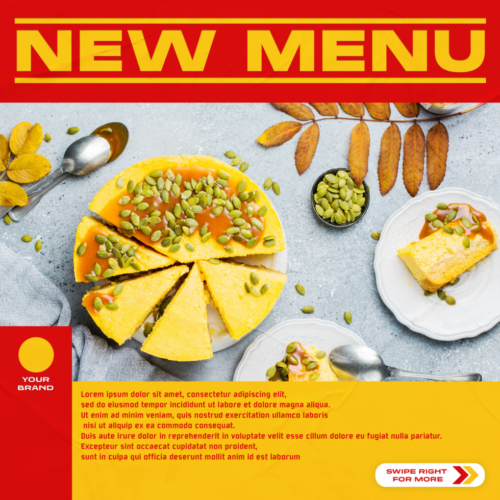 New Menu Food post social media template psd