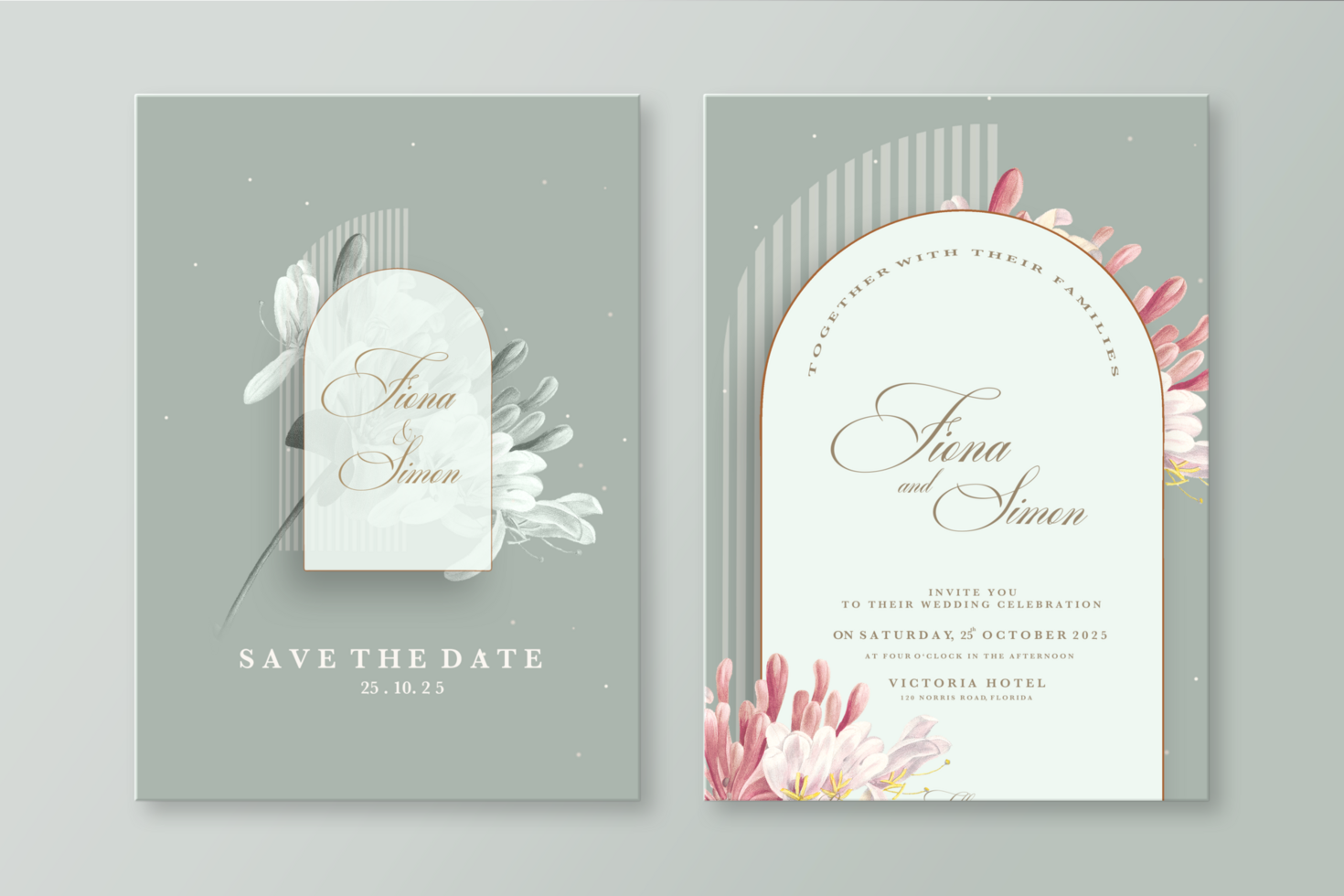 Geometric Wedding Invitation Template psd